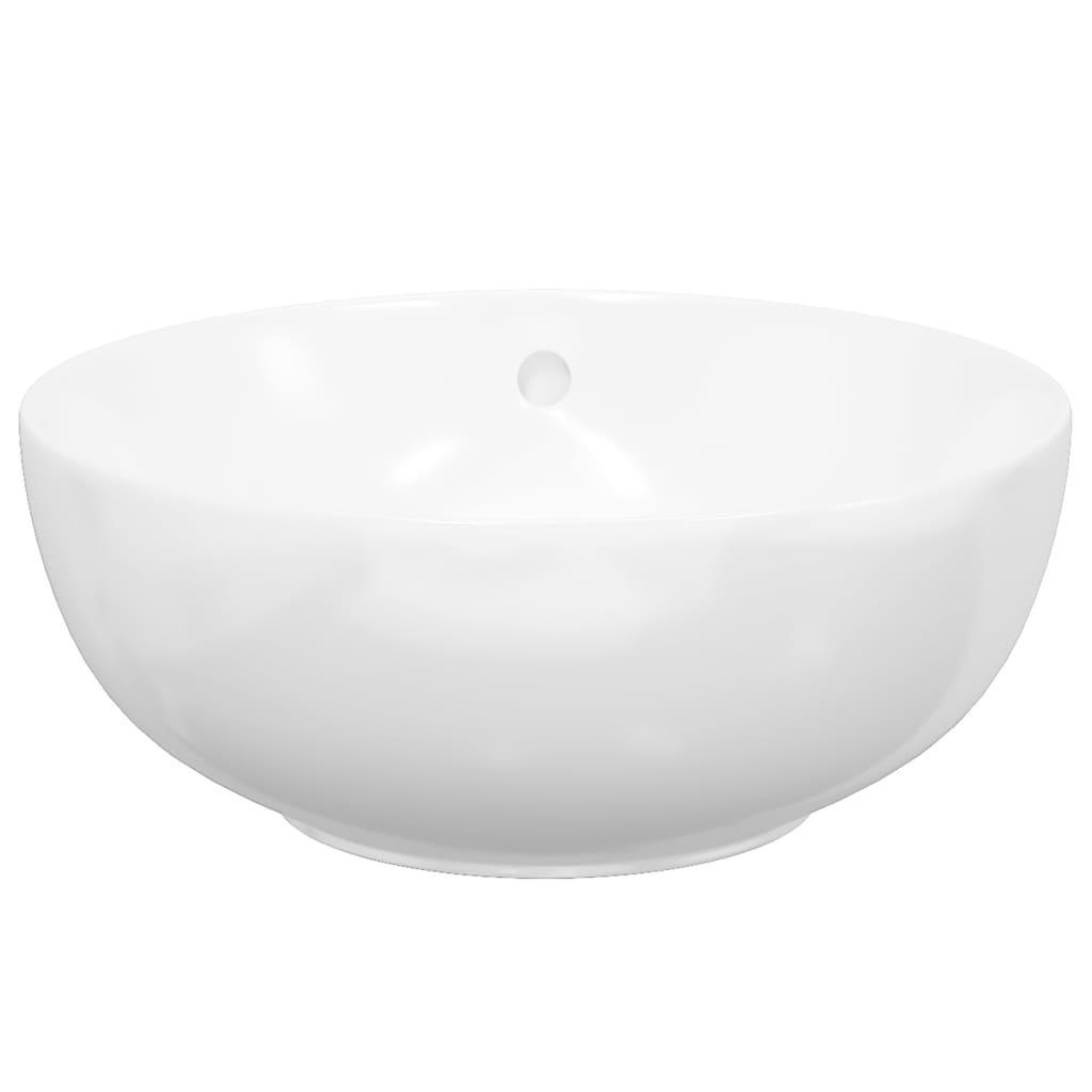Chiuvetă de baie, alb, 44x17 cm, ceramică, rotundă - Kabine.ro - Chiuvete baie