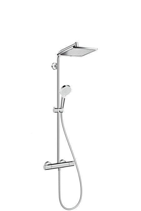 Coloana de dus Hansgrohe Crometta E240 1 jet cu baterie termostatata, crom - Kabine.ro - Baterii