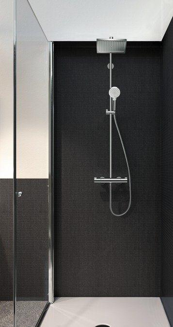 Coloana de dus Hansgrohe Crometta E240 1 jet cu baterie termostatata, crom - Kabine.ro - Baterii