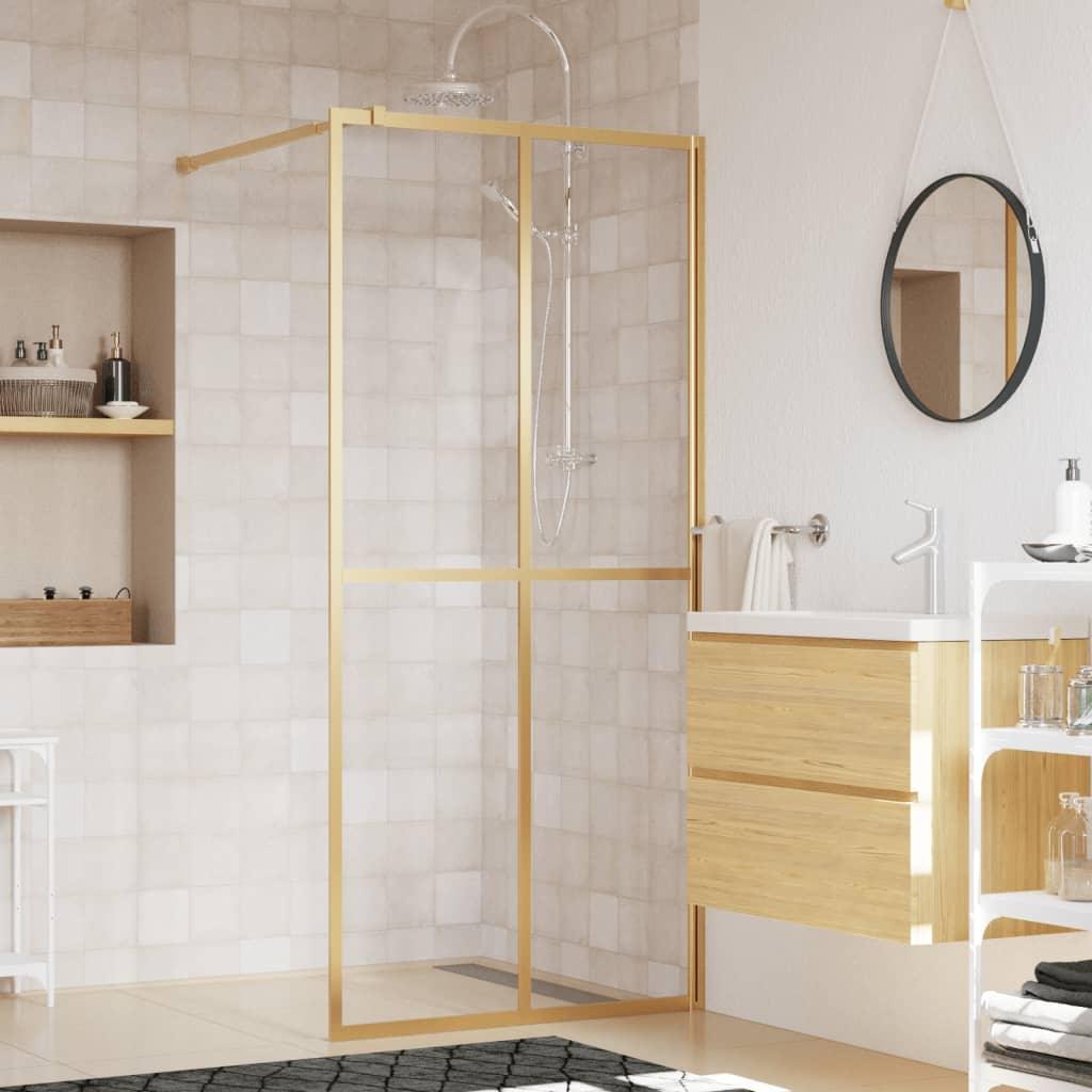 Paravan de duș walk-in auriu, 90x195 cm sticlă ESG transparentă - Kabine.ro - Paravane și pereți de duș