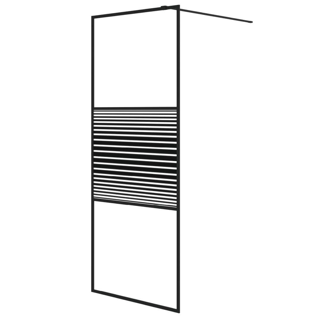 Paravan de duș walk-in negru 80x195 cm sticlă ESG transparentă - Kabine.ro - Paravane și pereți de duș