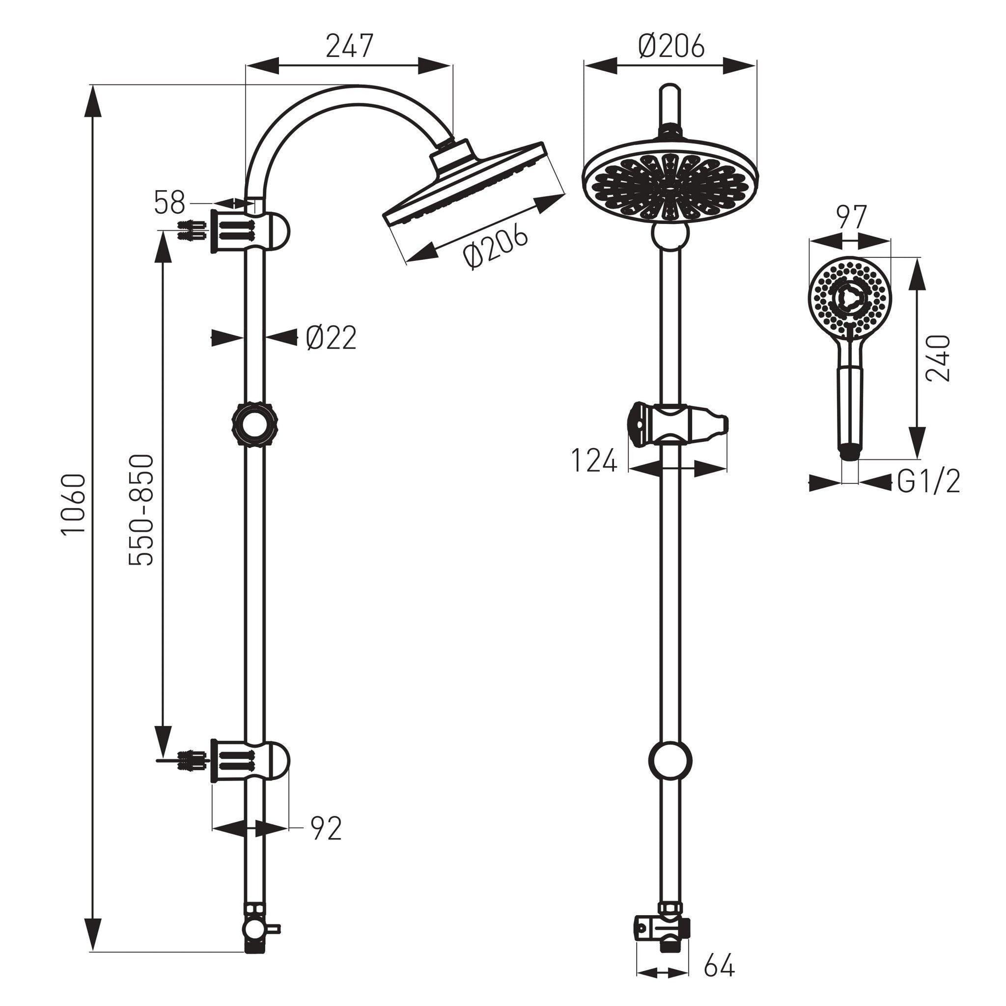 Rondo - set de duș dual FERRO - Kabine.ro - Baterii