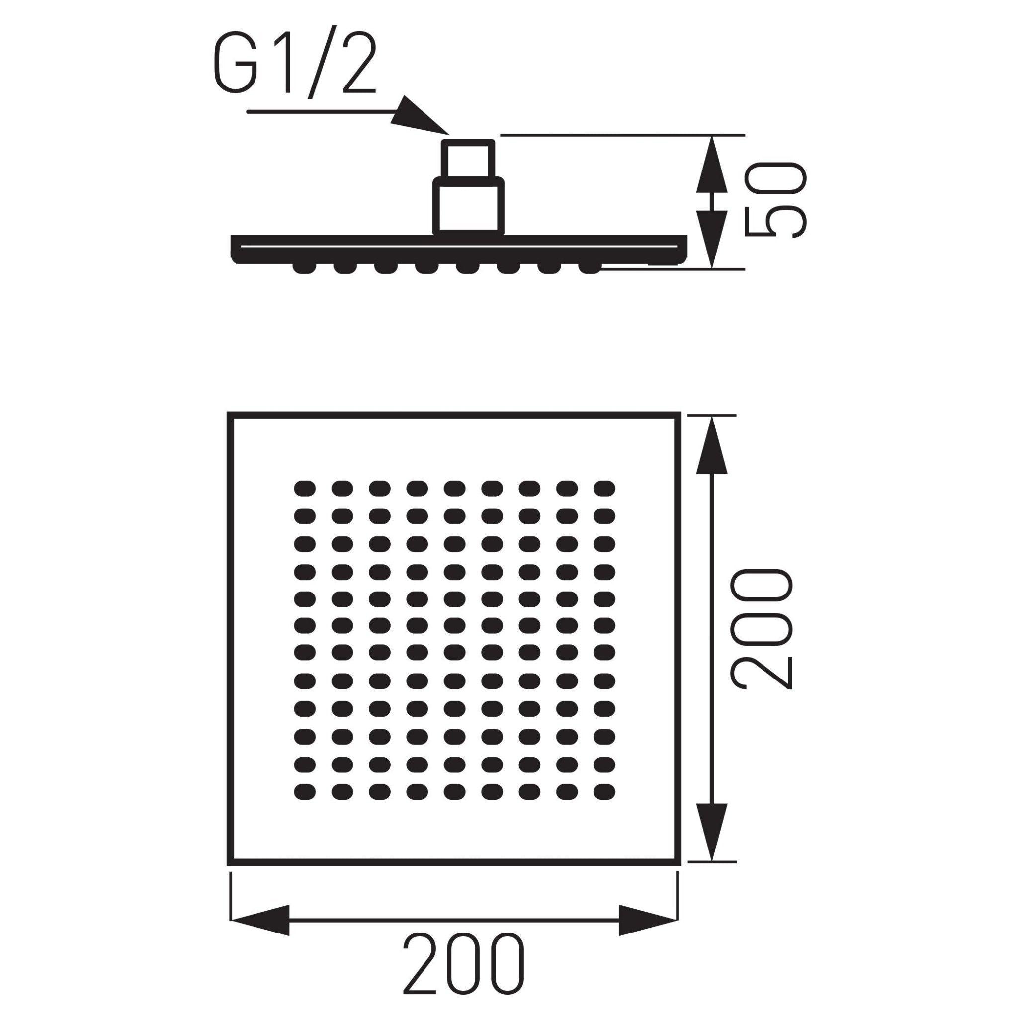 Slim - cap fix de duș 200X200 - Kabine.ro - Accesorii