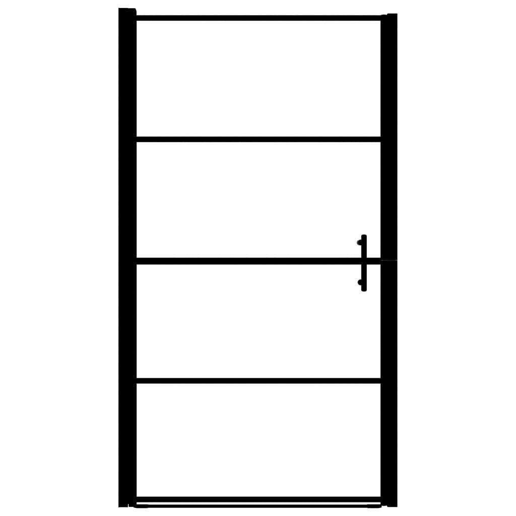 Ușă de duș, negru, 81 x 195 cm, sticlă securizată mată - Kabine.ro - Uși & cabine de duș
