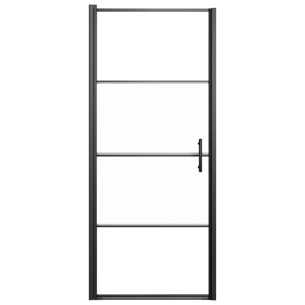 Ușă de duș, negru, 91x195 cm, sticlă securizată semi-mată - Kabine.ro - Uși & cabine de duș
